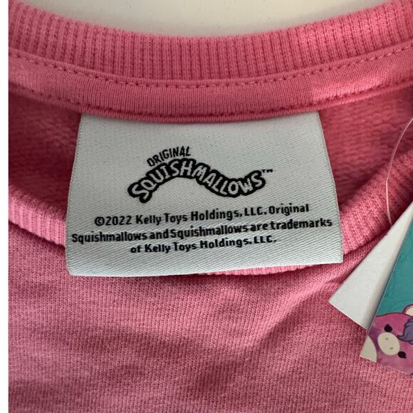 Original SQUISHMALLOWS NWT "SQUISHMALLOWS NO. 1 FAN" Pink Youth 7/8 M - Picture 5 of 5